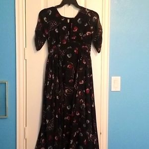 Beautiful navy blue butterfly flowered dress